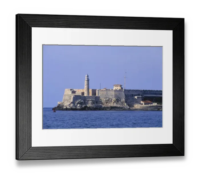 Framed Print : Thick stone walls of Castillo del Morro fortress sits at the entrance to the harbor Framed Print : Thick stone walls of Castillo del Morro fortress sits at the entrance to the harbor