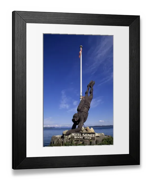Framed Print : Graphic Diver Statue in Sidney British Columbia Canada Framed Print : Graphic Diver Statue in Sidney British Columbia Canada
