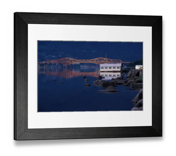Framed Print : NA, Canada, BC, Nelson, Orange Bridge over west arm of Kootenay Lake Framed Print : NA, Canada, BC, Nelson, Orange Bridge over west arm of Kootenay Lake