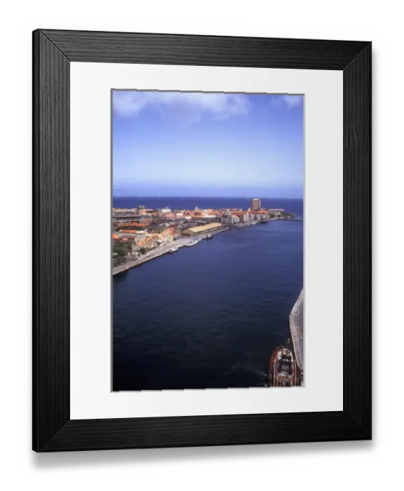 Framed Print : Colorful Buildings of Curacao from Queen Juliana Bridge Framed Print : Colorful Buildings of Curacao from Queen Juliana Bridge
