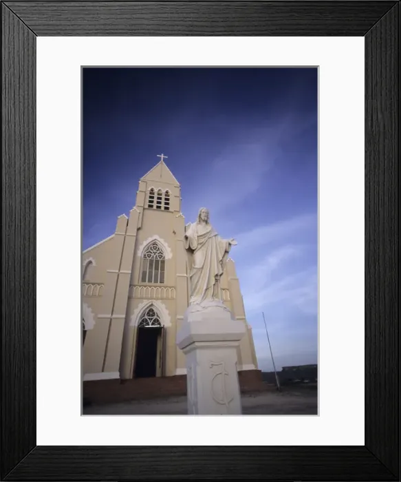 Framed Print : 01. Statue outside of Church in Curacao Framed Print : 01. Statue outside of Church in Curacao