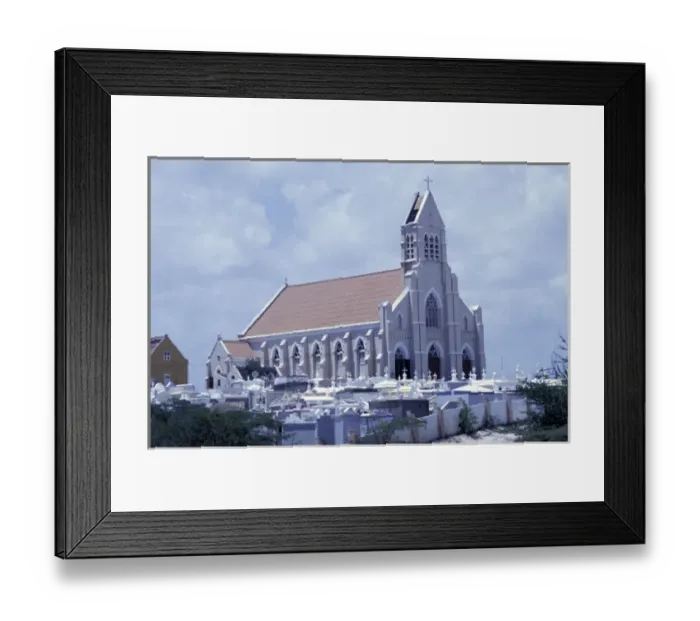Framed Print : Caribbean, Netherland Antilles, Curacao Church at Jan Kok Framed Print : Caribbean, Netherland Antilles, Curacao Church at Jan Kok