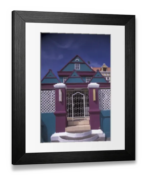 Framed Print : Caribbean, Netherland Antilles, Curacao Colorful buildings and detail in Scharloo