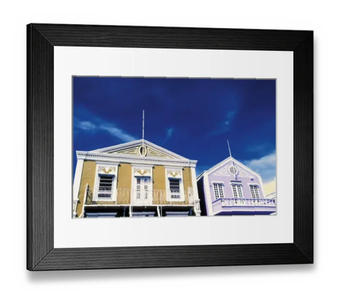 Framed Print : Caribbean, Netherland Antilles, Curacao, Willemstad Colorful buildings, color Framed Print : Caribbean, Netherland Antilles, Curacao, Willemstad Colorful buildings, color