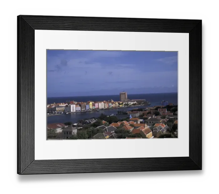 Framed Print : Caribbean, Netherland Antilles, Curacao, Willemstad View of Punda from Otrabanda Framed Print : Caribbean, Netherland Antilles, Curacao, Willemstad View of Punda from Otrabanda