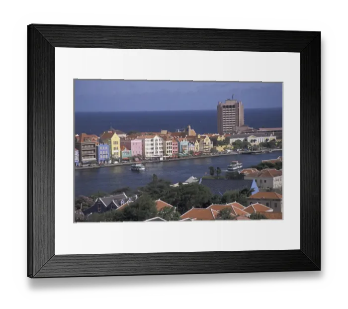 Framed Print : Caribbean, Netherland Antilles, Curacao, Willemstad View of Punda from Otrabanda