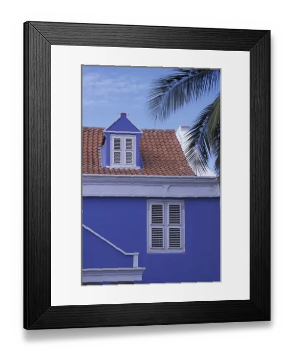 Framed Print : Caribbean, Netherland Antilles, Curacao, Willemstad Colorful buildings and detail