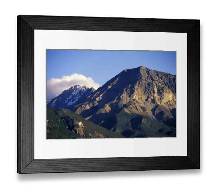 Framed Print : North America, Canada, Yukon, Kluane National Park. Sun setting on mountain ridge