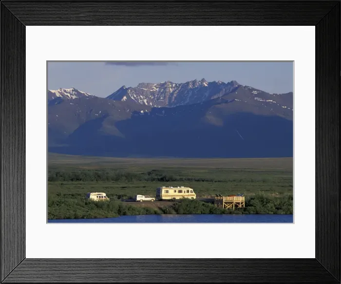 Framed Print : North America, Canada, Yukon. RV along Dempster Highway near Black Fork Pass Framed Print : North America, Canada, Yukon. RV along Dempster Highway near Black Fork Pass