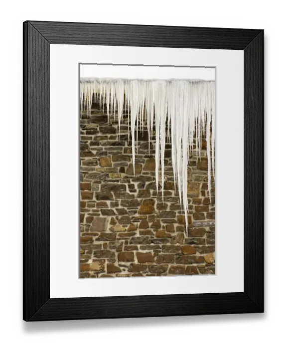 Framed Print : Canada, Banff, Icicles on side of Banff Springs Hotel Framed Print : Canada, Banff, Icicles on side of Banff Springs Hotel