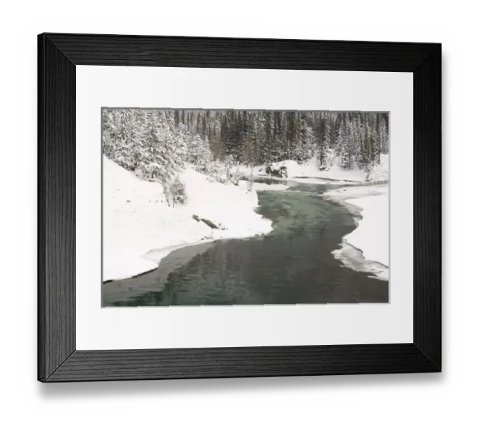 Framed Print : Canada, Banff, Bow River Falls Park, Snowy detail on Spray River Framed Print : Canada, Banff, Bow River Falls Park, Snowy detail on Spray River