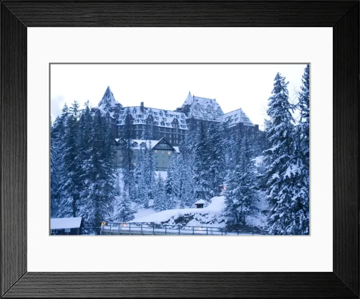 Framed Print : Canada, Banff, Banff Springs Hotel from Spray River Trail Framed Print : Canada, Banff, Banff Springs Hotel from Spray River Trail