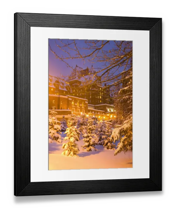 Framed Print : Canada, Banff, Banff Springs Hotel in evening light Framed Print : Canada, Banff, Banff Springs Hotel in evening light