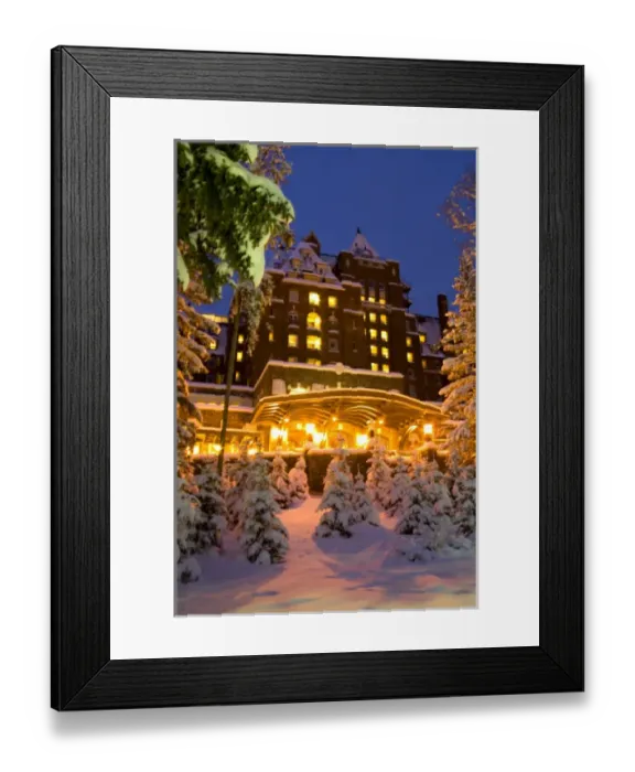 Framed Print : Canada, Banff, Banff Springs Hotel in evening light