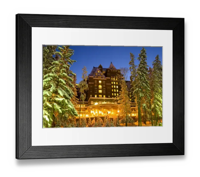Framed Print : Canada, Banff, Banff Springs Hotel in evening light