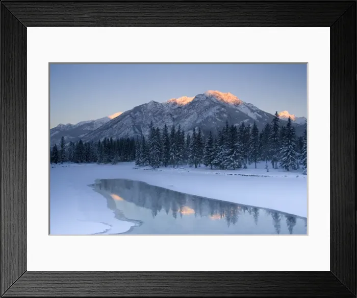 Framed Print : Canada, Banff, View of Mt. Edith and Sawback Range, reflection in Spray River Framed Print : Canada, Banff, View of Mt. Edith and Sawback Range, reflection in Spray River