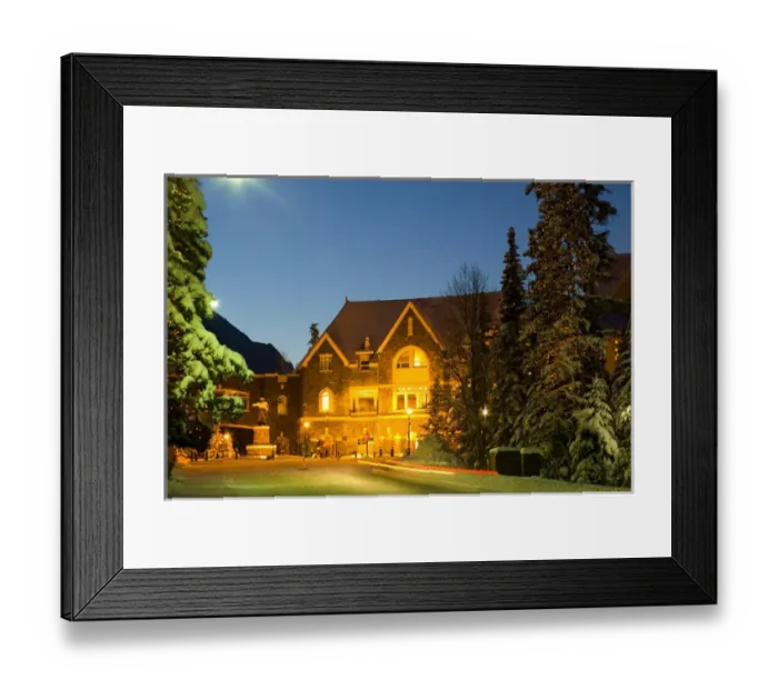 Framed Print : Canada, Banff, Banff Springs Hotel in evening light Framed Print : Canada, Banff, Banff Springs Hotel in evening light