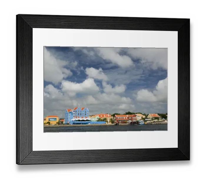 Framed Print : ABC Islands - CURACAO - Willemstad: View of Otrobanda along Sint Annabaai Harbor Framed Print : ABC Islands - CURACAO - Willemstad: View of Otrobanda along Sint Annabaai Harbor