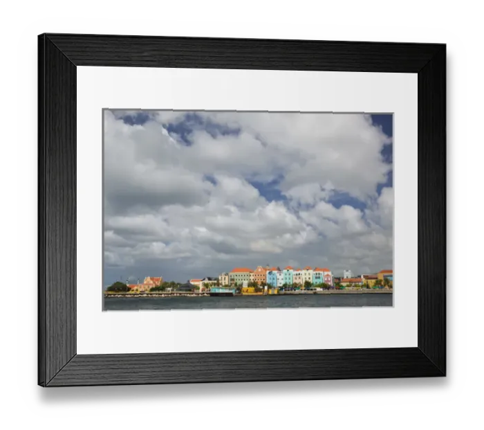 Framed Print : ABC Islands - CURACAO - Willemstad: View of Otrobanda along Sint Annabaai Harbor