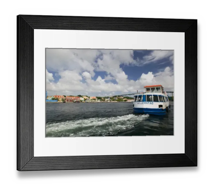 Framed Print : ABC Islands - CURACAO - Willemstad: Otrobanda - Punda Ferry on Sint Annabaai