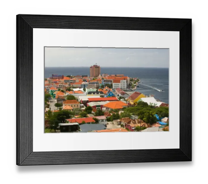 Framed Print : ABC Islands - CURACAO - Willemstad: Aerial View of Punda / Daytime Framed Print : ABC Islands - CURACAO - Willemstad: Aerial View of Punda / Daytime