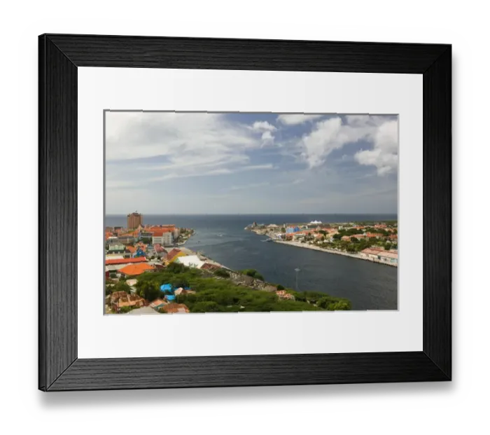 Framed Print : ABC Islands - CURACAO - Willemstad: Aerial View of Punda and Otrobanda / Daytime Framed Print : ABC Islands - CURACAO - Willemstad: Aerial View of Punda and Otrobanda / Daytime