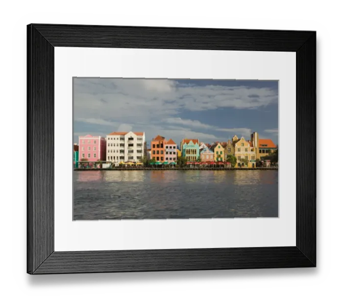 Framed Print : ABC Islands - CURACAO - Willemstad: Harborfront Buildings of Punda