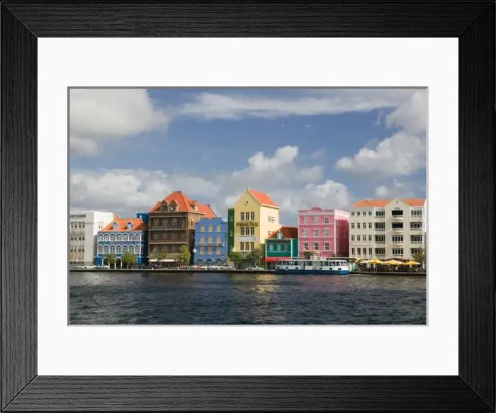 Framed Print : ABC Islands - CURACAO - Willemstad: Harborfront Buildings of Punda