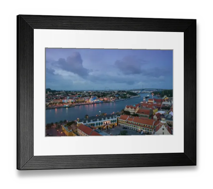 Framed Print : ABC Islands - CURACAO - Willemstad: Otrobanda - Otrobanda Waterfront / Evening Framed Print : ABC Islands - CURACAO - Willemstad: Otrobanda - Otrobanda Waterfront / Evening