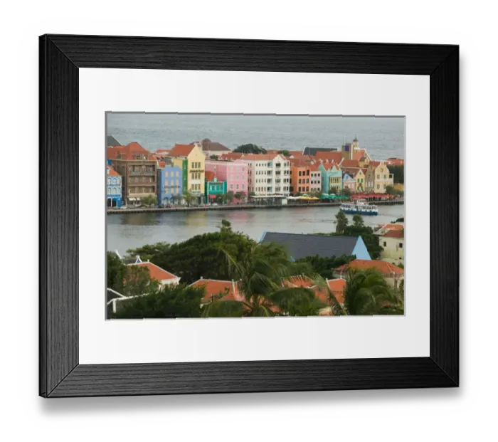 Framed Print : ABC Islands - CURACAO - Willemstad: Late afternoon High View of Punda Waterfront Framed Print : ABC Islands - CURACAO - Willemstad: Late afternoon High View of Punda Waterfront