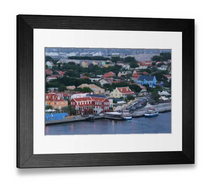 Framed Print : ABC Islands - CURACAO - Willemstad: Otrobanda - Otrobanda Waterfront / Dusk Framed Print : ABC Islands - CURACAO - Willemstad: Otrobanda - Otrobanda Waterfront / Dusk