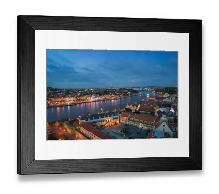 Framed Print : ABC Islands - CURACAO - Willemstad: Otrobanda - Otrobanda Waterfront / Evening Framed Print : ABC Islands - CURACAO - Willemstad: Otrobanda - Otrobanda Waterfront / Evening