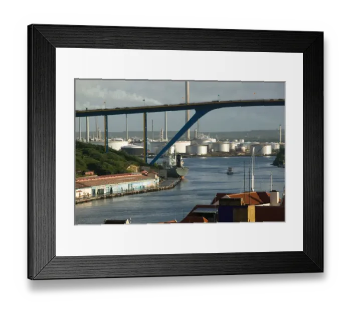 Framed Print : ABC Islands - CURACAO - Willemstad: Morning & Queen Juliana Bridge