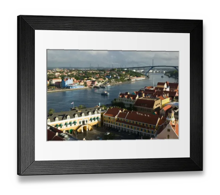 Framed Print : ABC Islands - CURACAO - Willemstad: Town Overview along Sint Anna Baai / Morning Framed Print : ABC Islands - CURACAO - Willemstad: Town Overview along Sint Anna Baai / Morning
