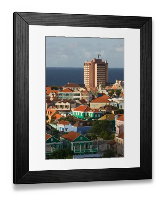 Framed Print : ABC Islands - CURACAO - Willemstad: View of PUNDA with Plaza Hotel Curacao / Morning Framed Print : ABC Islands - CURACAO - Willemstad: View of PUNDA with Plaza Hotel Curacao / Morning