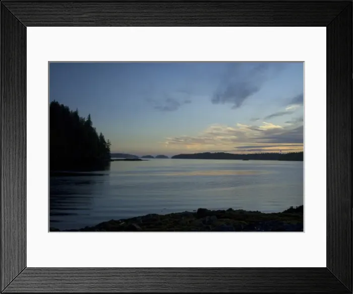Framed Print : Sunset from Keith Island, Broken Island Group, Pacific Rim National Park Preserve