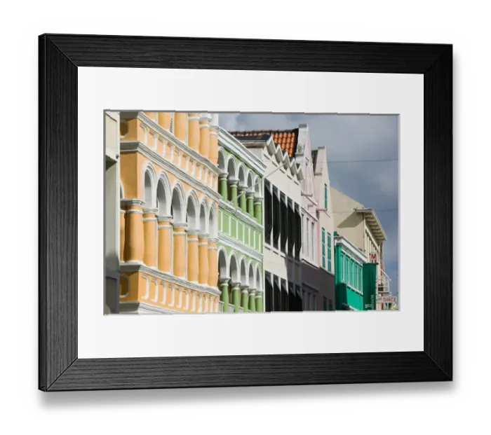 Framed Print : ABC Islands - CURACAO - Willemstad: Punda Downtown - Dutch Architecture on Breedestraat Framed Print : ABC Islands - CURACAO - Willemstad: Punda Downtown - Dutch Architecture on Breedestraat