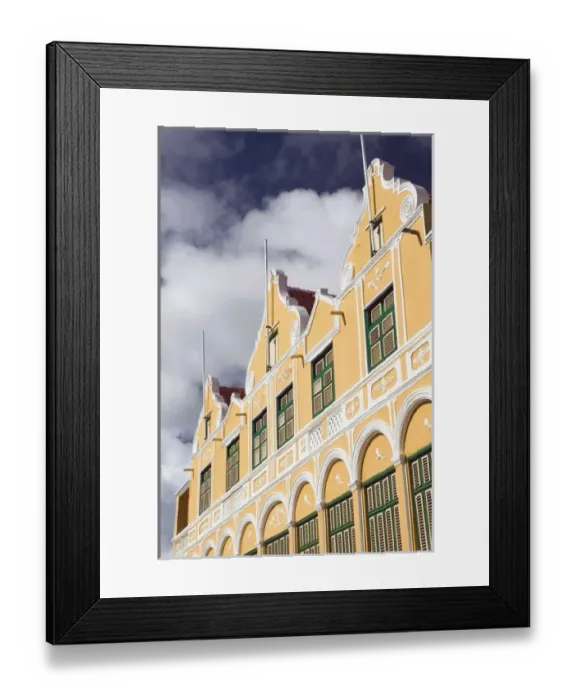 Framed Print : ABC Islands - CURACAO - Willemstad: Punda Harborfront / Penha Building / Dutch Architecture Framed Print : ABC Islands - CURACAO - Willemstad: Punda Harborfront / Penha Building / Dutch Architecture