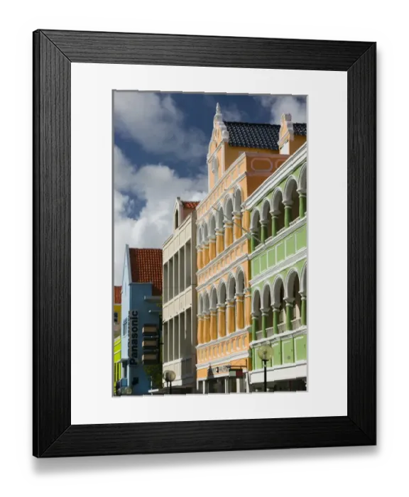 Framed Print : ABC Islands - CURACAO - Willemstad: Punda Downtown - Dutch Architecture on Breedestraat Framed Print : ABC Islands - CURACAO - Willemstad: Punda Downtown - Dutch Architecture on Breedestraat