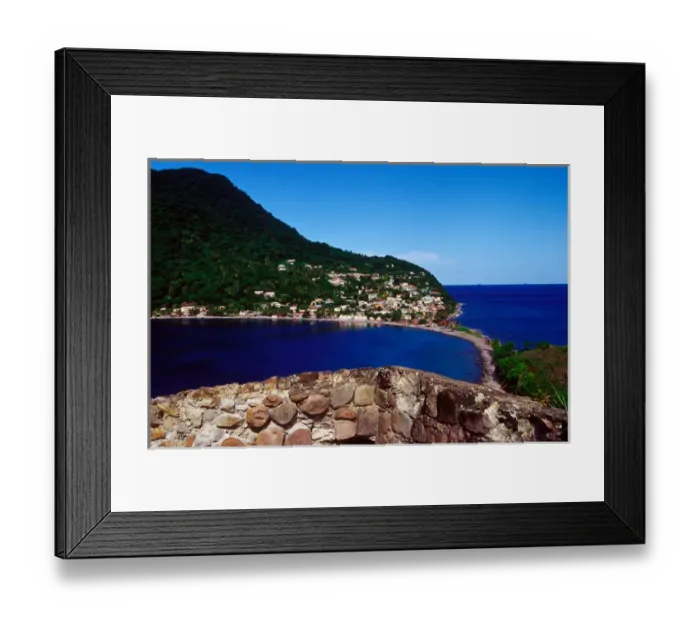 Framed Print : Village of Scotts Head, with views of Soufriere Bay and the Martinique Channel, Southern Coast Framed Print : Village of Scotts Head, with views of Soufriere Bay and the Martinique Channel, Southern Coast