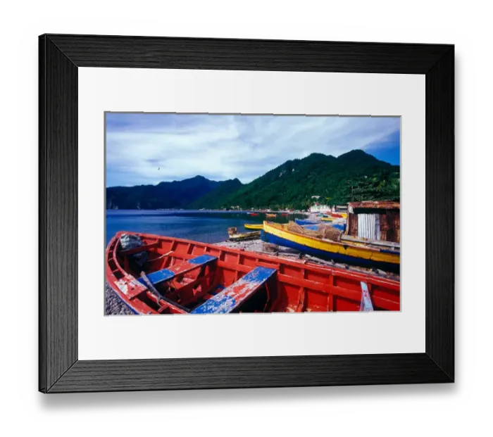 Framed Print : Village of Scotts Head, Soufriere Bay, Southern Coast, Dominica, Caribbean
