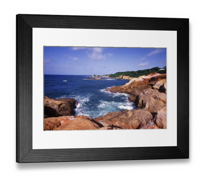 Framed Print : Red Rock, Pointe Baptiste, Calibishie, Northern Coast, Dominica, Caribbean