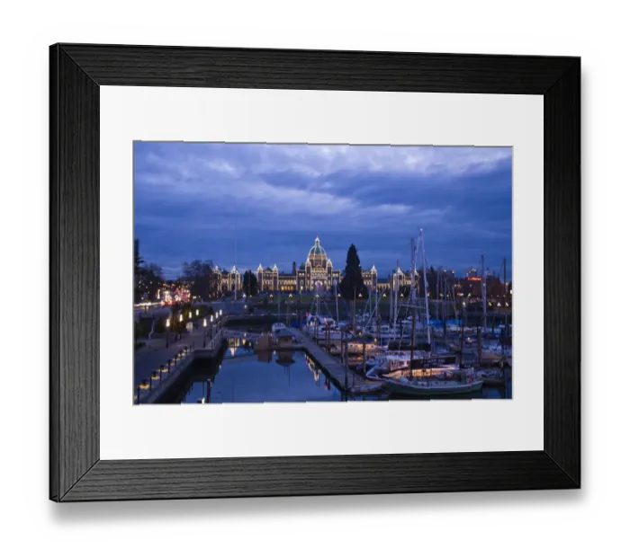 Framed Print : Evening, Inner Harbour, Victoria, British Columbia, Canada