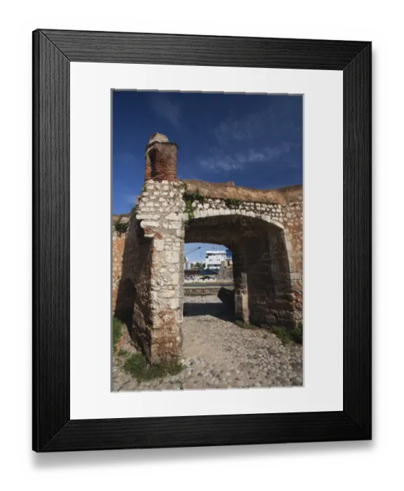 Framed Print : Dominican Republic, Santo Domingo, Zona Colonial, Puerta de San Diego, main entry