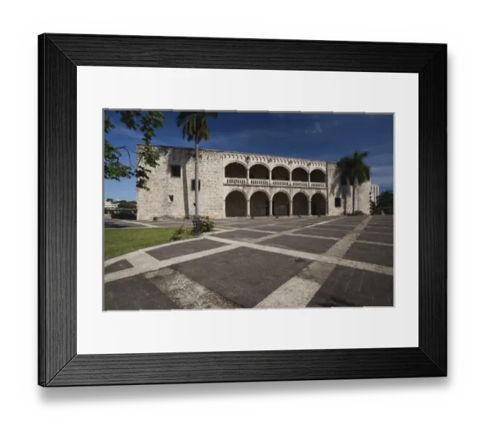Framed Print : Dominican Republic, Santo Domingo, Zona Colonial, Plaza Espana, Museo Alcazar de Colon
