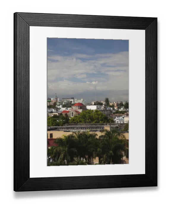 Framed Print : Dominican Republic, Santo Domingo, Zona Colonial, old town viewed from Fortaleza Ozama