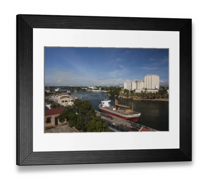 Framed Print : Dominican Republic, Santo Domingo, Zona Colonial, Ozama River port viewed from Fortaleza Ozama Framed Print : Dominican Republic, Santo Domingo, Zona Colonial, Ozama River port viewed from Fortaleza Ozama