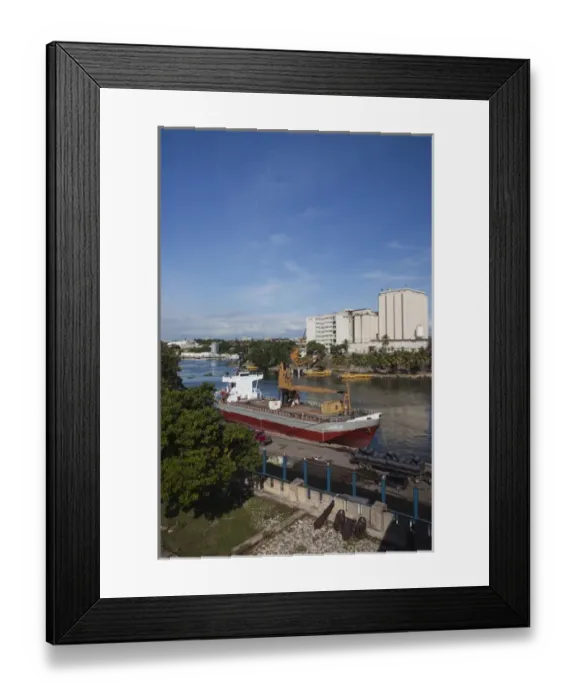 Framed Print : Dominican Republic, Santo Domingo, Zona Colonial, Ozama River port viewed from Fortaleza Ozama Framed Print : Dominican Republic, Santo Domingo, Zona Colonial, Ozama River port viewed from Fortaleza Ozama