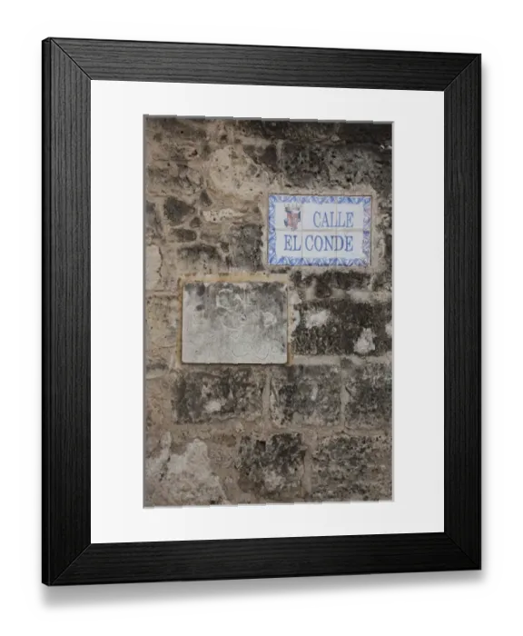 Framed Print : Dominican Republic, Santo Domingo, Zona Colonial, sign for Calle El Conde, main Colonial Framed Print : Dominican Republic, Santo Domingo, Zona Colonial, sign for Calle El Conde, main Colonial