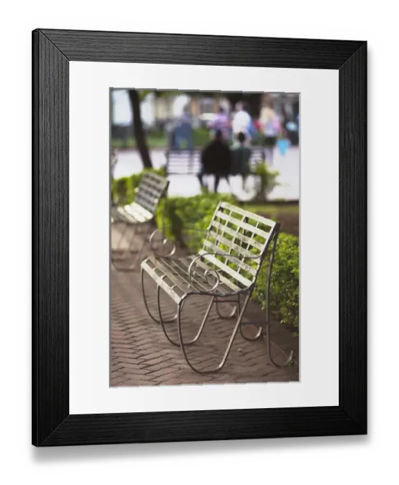 Framed Print : Dominican Republic, Santo Domingo, Zona Colonial, Parque Colon park, dusk